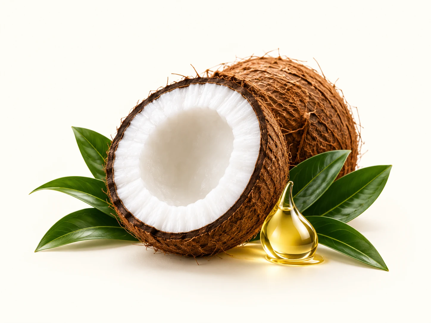 Fresh coconut and golden oil